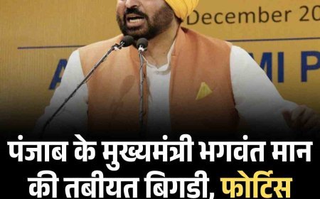 पंजाब के मुख्यमंत्री भगवंत मान की तबीयत बिगड़ी, फोर्टिस मोहाली के आईसीयू में भर्ती