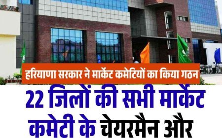 हरियाणा सरकार ने मार्केट कमेटियों का किया गठन : 22 जिलों की सभी मार्केट कमेटी के चेयरमैन और वाइस चेयरमैन हुए नियुक्त