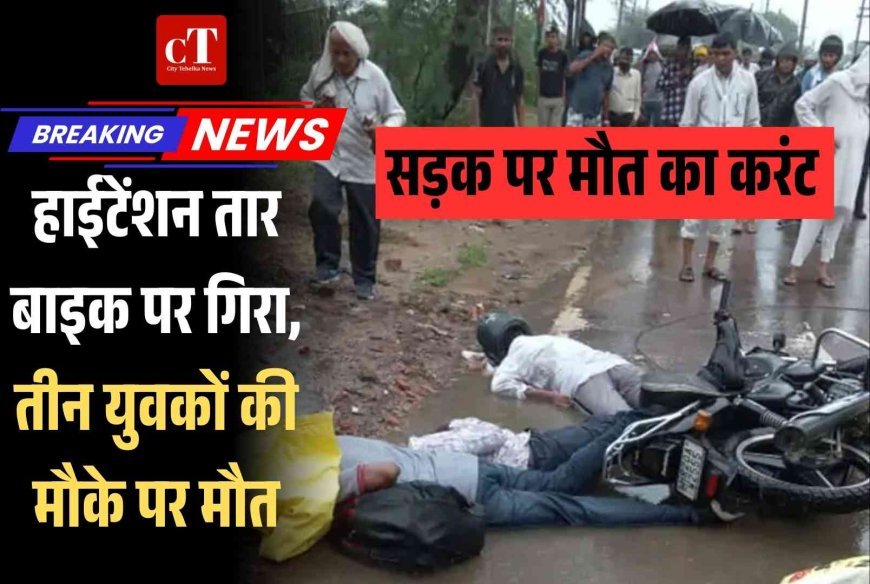 हाईटेंशन तार बाइक पर गिरा, तीन युवकों की मौके पर मौत