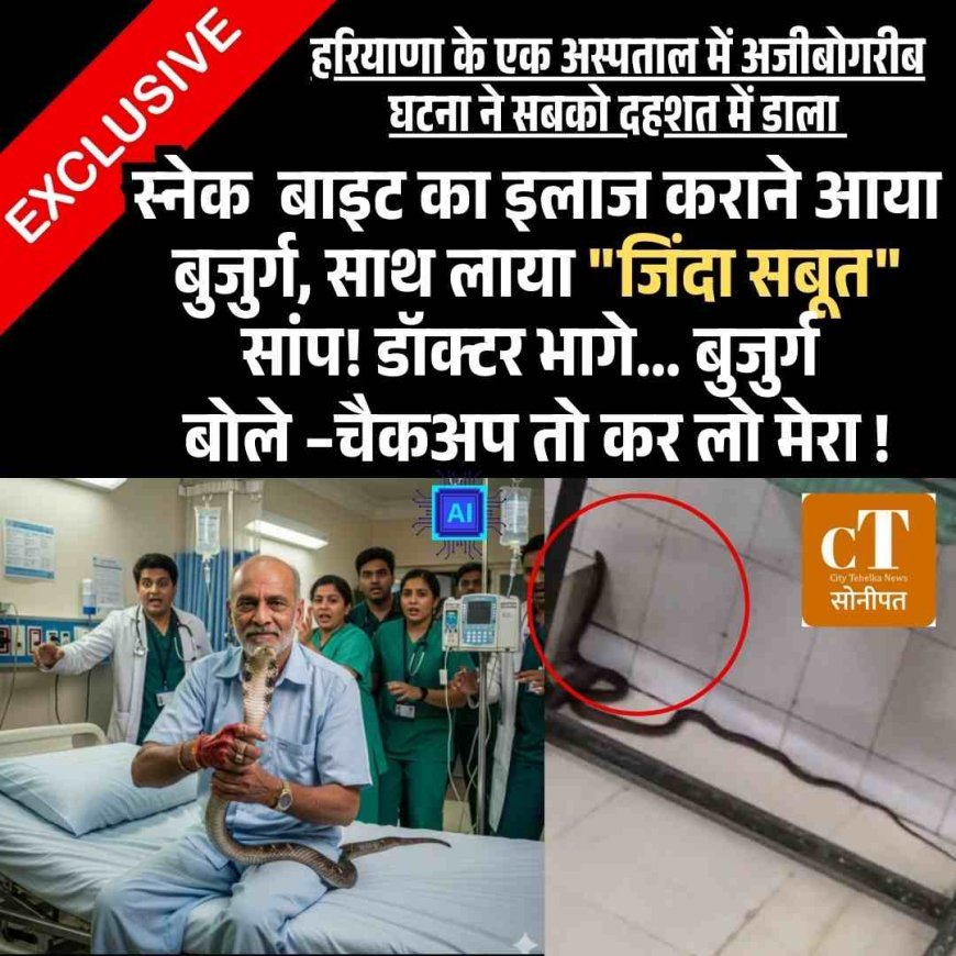 सोनीपत अस्पताल में सांप समेत पहुंचा बुजुर्ग, मचा हड़कंप