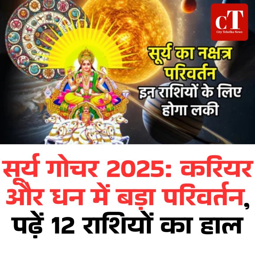 सूर्य गोचर 2025: करियर और धन में बड़ा परिवर्तन, पढ़ें 12 राशियों का हाल