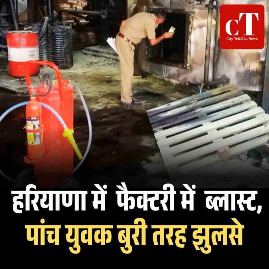 हरियाणा में  फैक्टरी में  ब्लास्ट, पांच युवक बुरी तरह झुलसे