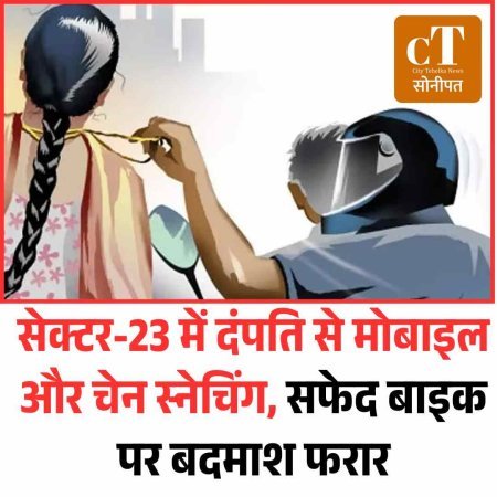 सेक्टर-23 में दंपति से मोबाइल और चेन स्नेचिंग, सफेद बाइक पर बदमाश फरार