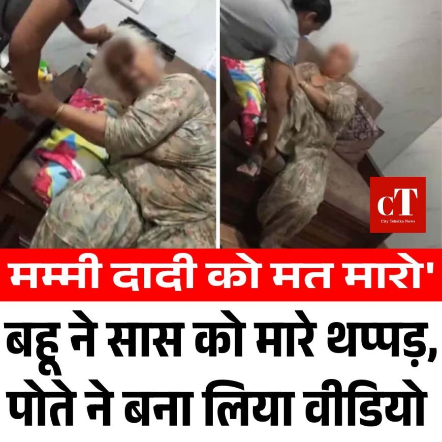 मम्मी दादी को मत मारो',  बहू ने सास को मारे थप्पड़, पोते ने बना लिया वीडियो