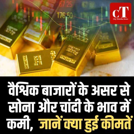 वैश्विक बाजारों के असर से सोना और चांदी के भाव में कमी,  जानें क्‍या हुई कीमतें
