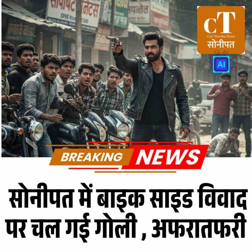 सोनीपत में बाइक साइड विवाद पर चल गई गोली , अफरातफरी