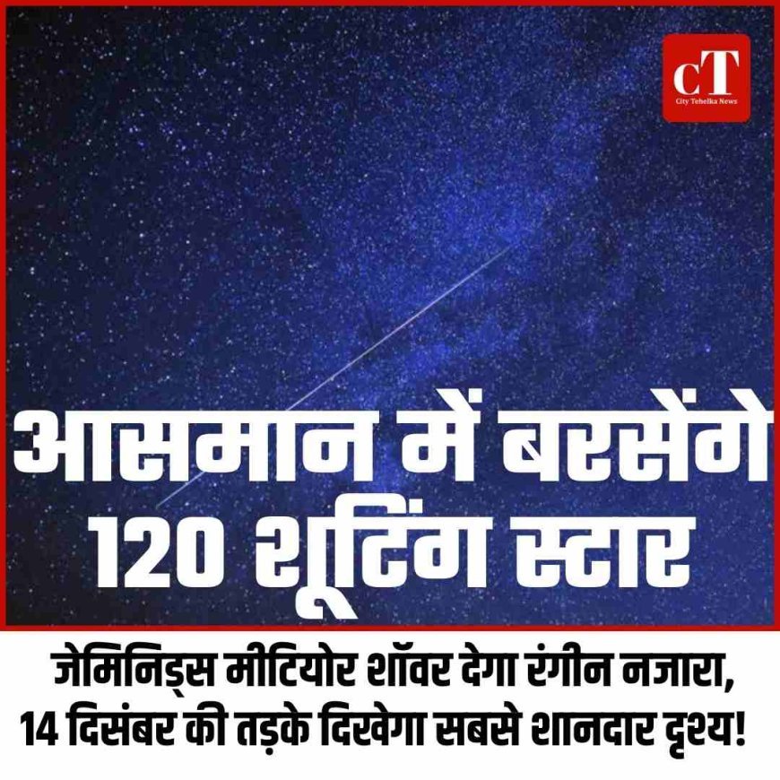 आसमान में बरसेंगे 120 शूटिंग स्टार,  जेमिनिड्स मीटियोर शॉवर देगा रंगीन नजारा,  14 दिसंबर की तड़के दिखेगा सबसे शानदार दृश्य!