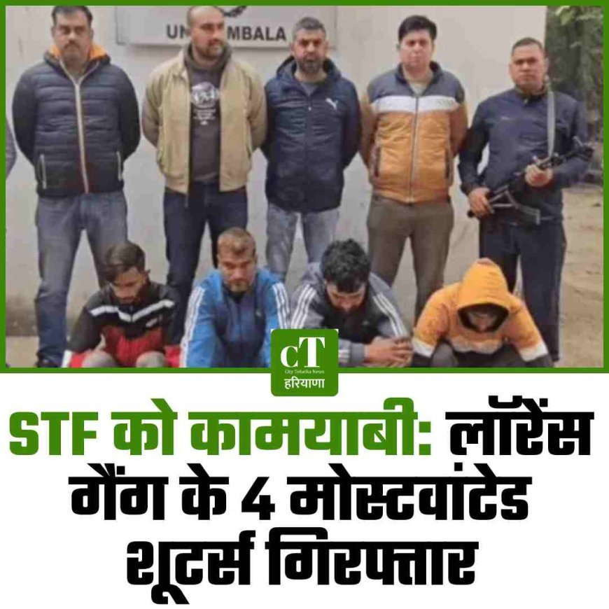 STF को कामयाबी: लॉरेंस गैंग के 4 मोस्टवांटेड शूटर्स गिरफ्तार