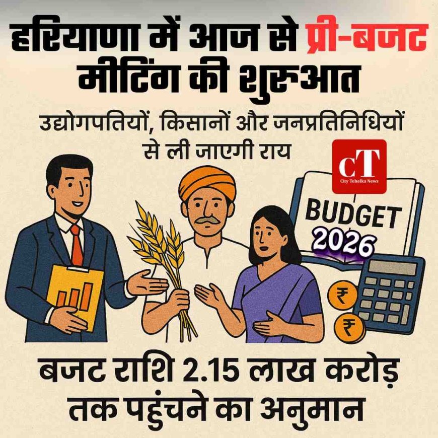 हरियाणा में आज से प्री-बजट मीटिंग की शुरुआत -सीएम नायब सैनी उद्योगपतियों और किसानों से लेंगे राय