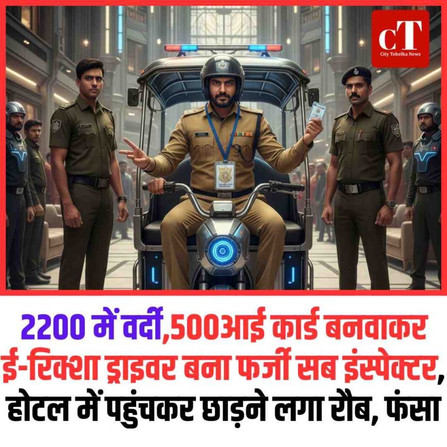 2200 में वर्दी,500आई कार्ड बनवाकर ई-रिक्शा ड्राइवर बना फर्जी सब इंस्पेक्टर, होटल में पहुंचकर छाड़ने लगा रौब, फंसा