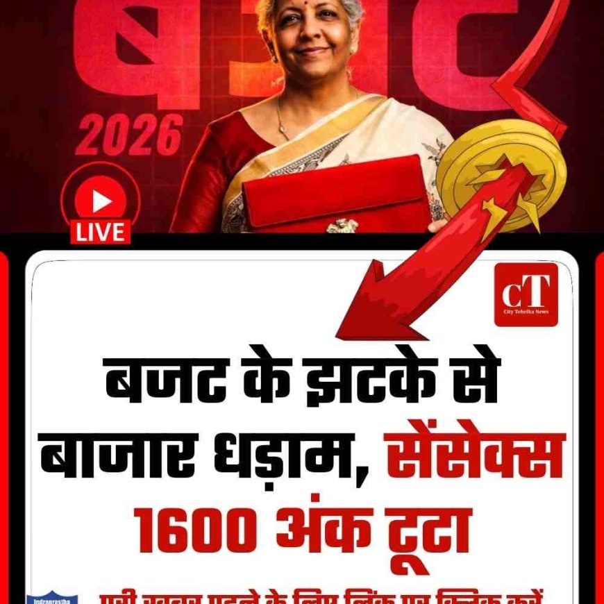 बजट के झटके से बाजार धड़ाम, सेंसेक्स 1600 अंक टूटा